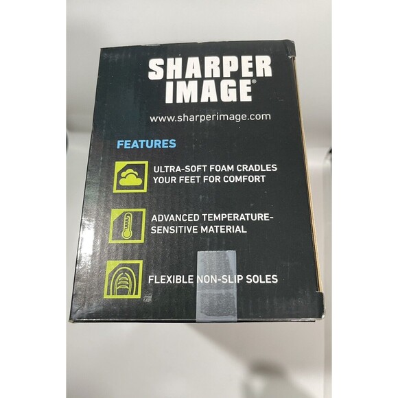 Sharper Image Black Memory Foam Slip on Slippers Moccasin Ultra Soft Foam Large - Picture 11 of 11